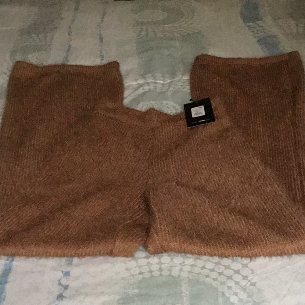 Ladies Pay Attention Fuzzy Wide Leg Pant
